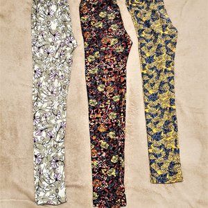LuLaRoe Youth Leggings 3 pc Bundle 2 Tween 1 L/XL